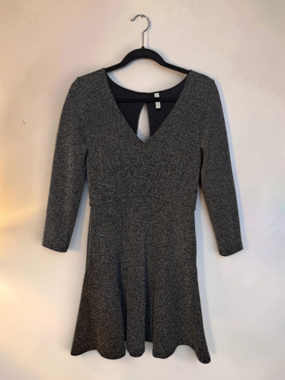 Free People Heartstopper Tweed Fit & Flare Keyhole Back Mini Dress (Medium)